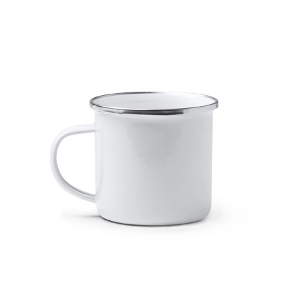 Kubek emaliowany metalowy o stylu retro 380ml biały – odzież robocza Modern Company